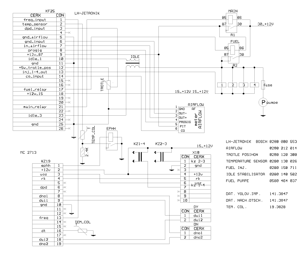 Схема подключения контроллера фирмы «Bosch»