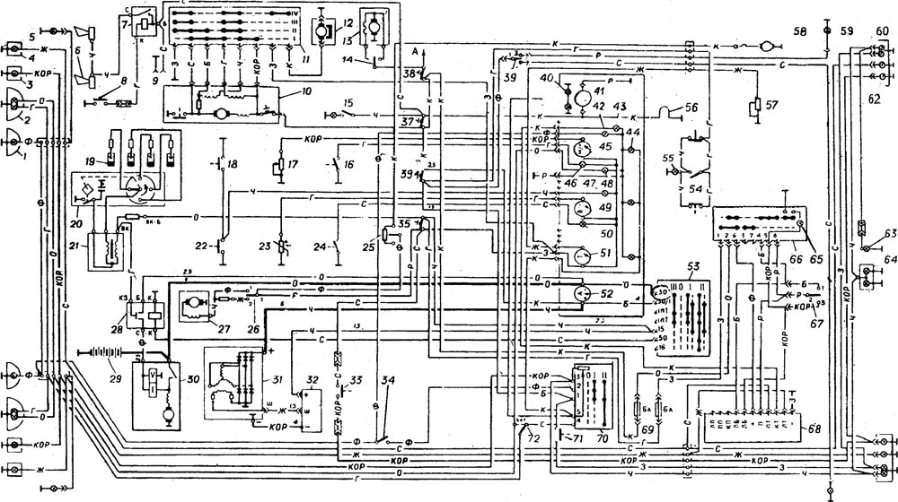 Схема электрооборудования ГАЗ-24